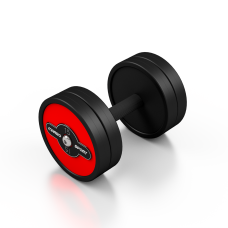 Hantla stalowa gumowana 15kg czerwony połysk, Marbo Sport