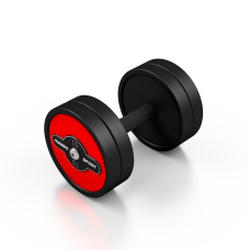 Hantla stalowa gumowana Marbo Sport, 10 kg, czerwony połysk