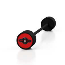 Sztanga gumowana prosta 40kg czerwony połysk, Marbo Sport