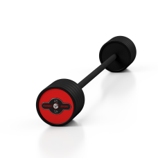 Sztanga gumowana prosta 45kg czerwony połysk, Marbo Sport