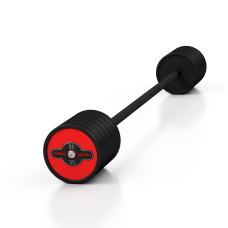 Sztanga gumowana prosta 55kg czerwony połysk, Marbo Sport