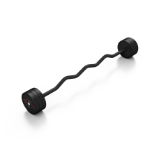 Sztanga gumowana łamana 30kg czarny mat, Marbo Sport