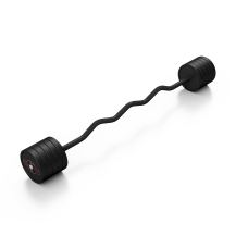 Sztanga gumowana łamana 45kg czarny mat, Marbo Sport