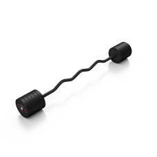 Sztanga gumowana łamana 55kg Marbo Sport, czarny mat