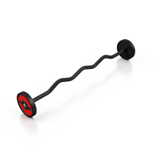 Sztanga gumowana łamana Marbo Sport, 10 kg, czerwony połysk