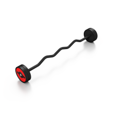 Sztanga gumowana łamana 15kg czerwony połysk, Marbo Sport