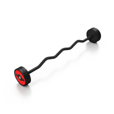 Sztanga gumowana łamana Marbo Sport, 20 kg, czerwony połysk