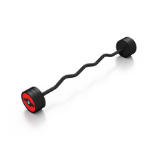 Sztanga gumowana łamana 30kg czerwony połysk - Marbo Sport