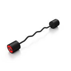 Sztanga gumowana łamana 55kg czerwony połysk Marbo Sport