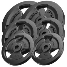 Zestaw obciążeń żeliwnych kierownica 60kg Marbo Sport, 2 x 15kg + 2 x 10kg + 2 x 5 kg