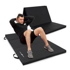 Materac gimnastyczny składany twardy z rzepami Marbo Sport, 180 x 90 x 5cm, czarny