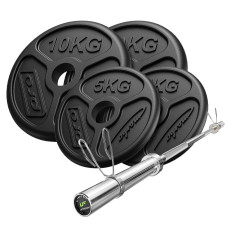 Zestaw 45 kg, Gryf olimpijski 180cm + obciążenia olimpijskie 2x10kg, 2x5kg - Marbo Sport