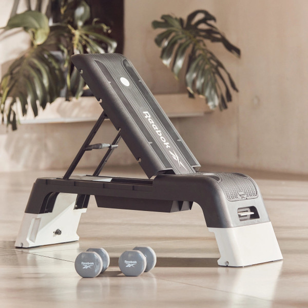 Ławka treningowa i step 2w1 Reebok Deck, biały