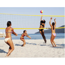 Siatka do siatkówki plażowej turniejowa z usztywnieniem żółta, Sportpoland