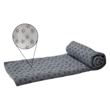 Ręcznik do jogi antypoślizgowy z torbą Tunturi Yoga Towel, Grey with Carry Bag