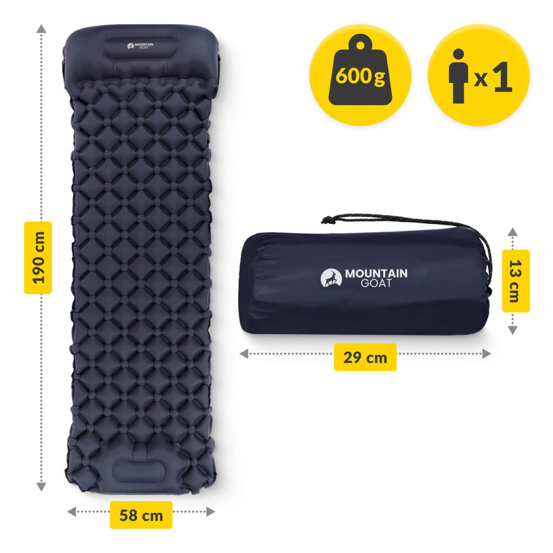 dmuchany materac samopompujący turystyczny trekkingowy