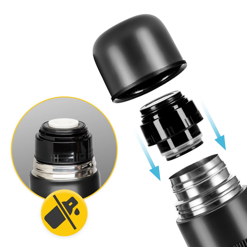 termos stalowy duzy czarny