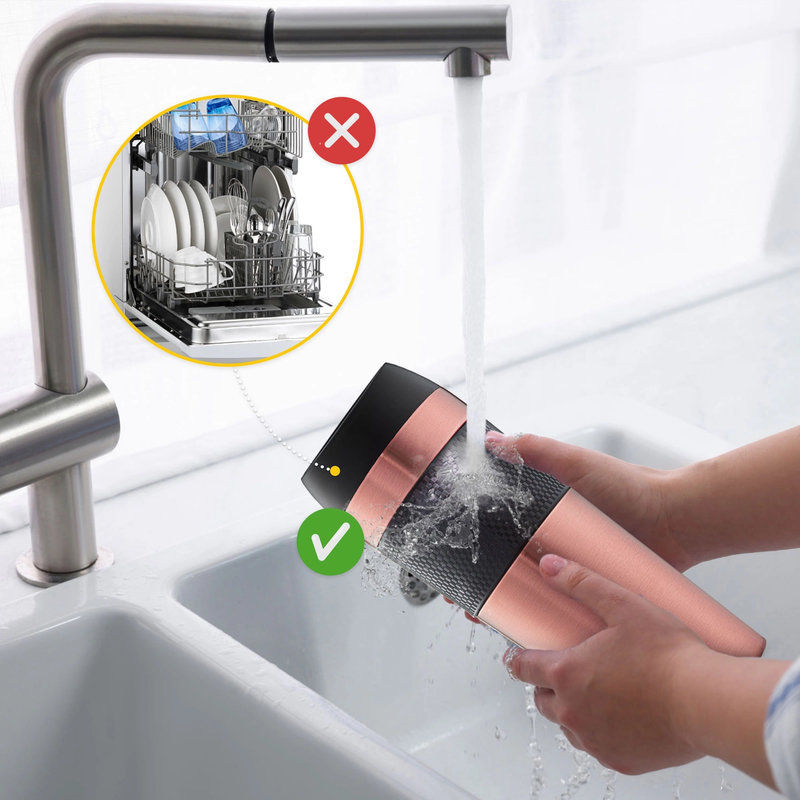 kubek termiczny rozowy stal nierdzewna